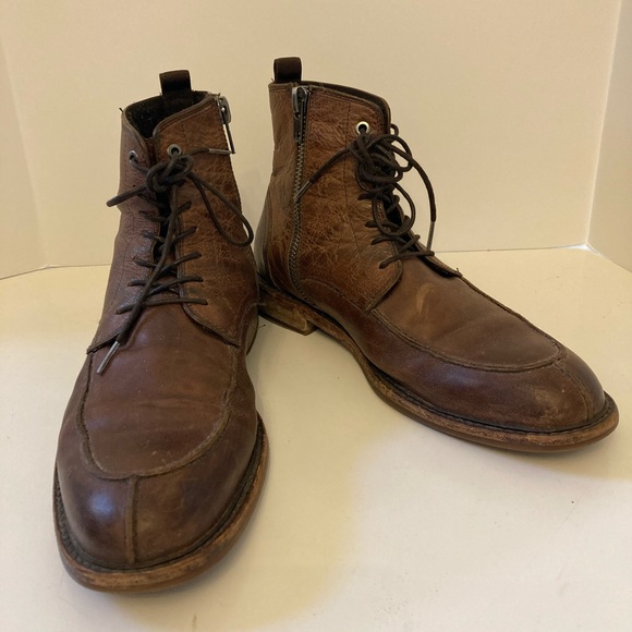 Kenneth Cole RED Saks Fifth Avenue Brown Leather Ankle Boots Men’s 9.5 - Picture 1 of 13